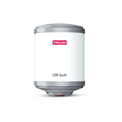 Racold CDR Swift 6 Litre 3kW 5 Star BEE Rating Storage Water Heater | 33% Faster Heating than other 2kW Geysers | Titanium Coating on Tank | Rust-proof Body | Free Standard Installation & Pipes Racold CDR Swift 6 Litre 3kW 5 Star BEE Rating Storage Water