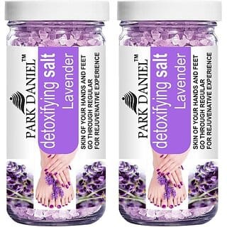 PARK DANIEL Premium Lavender Bath Salt- For Soothing &amp; Relaxation -Pedicure &amp; Manicure Salt Combo Pack Of 2 Jars of 200 gms(400 gms) (400 g)
