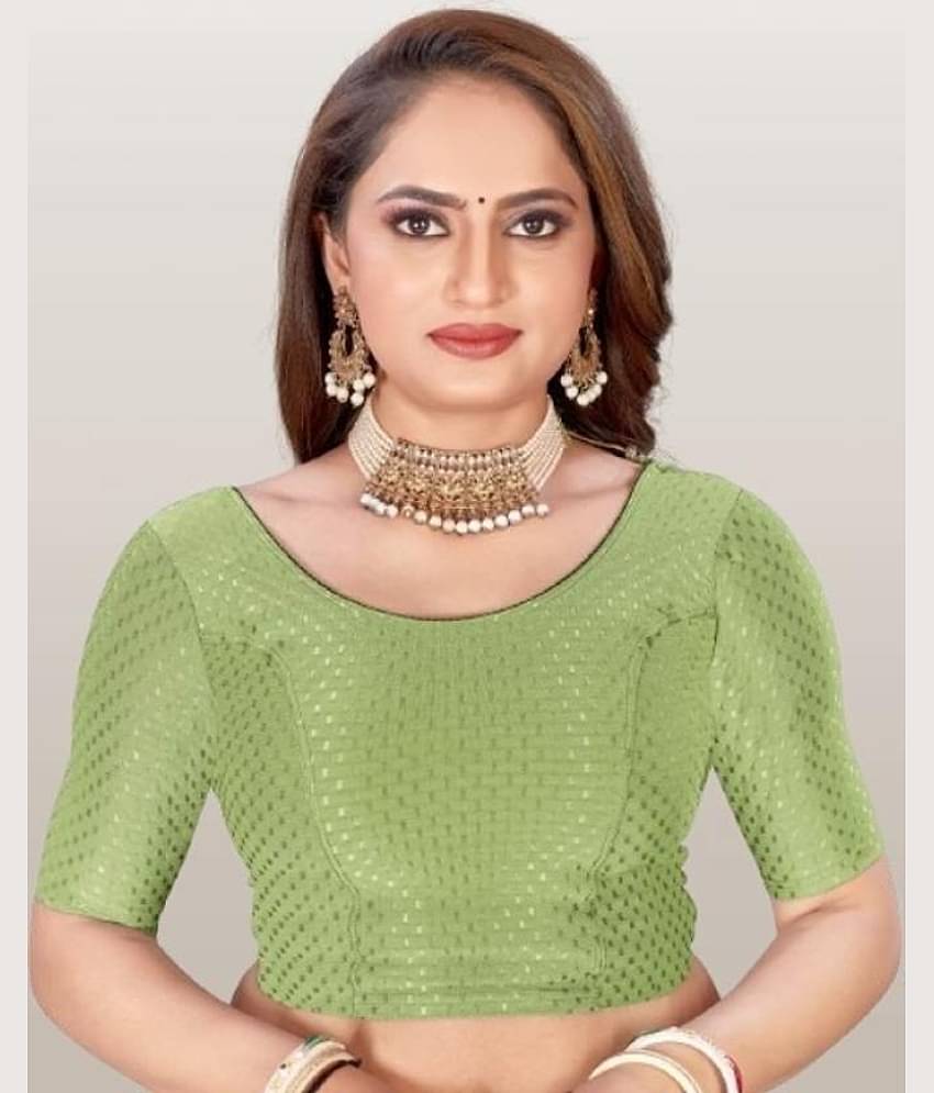 THE PRIVATE LABLE Mint Green Readymade without Pad Lycra Women's Blouse ( Pack of 1 )