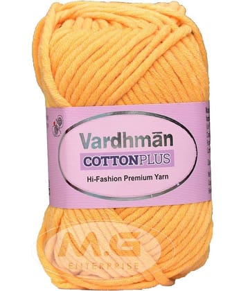 Vardhman Cotton Plus 16-ply Ladu Pila 600 GMS 51% Cotton, 49% Acrylic Ball Hand Knitting Cotton/Art Craft Soft Fingering Crochet Hook Yarn, Needle Knitting Yarn Thread Dyed- Art-AFCA