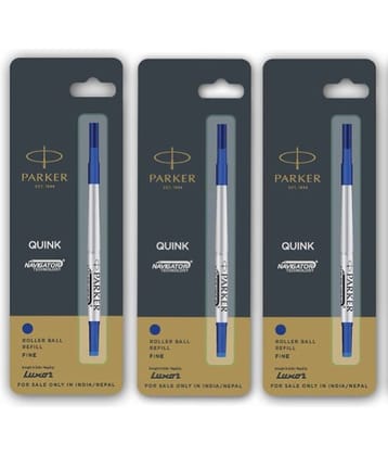 PARKER Parker Navigator Roller Ball Pen Refills Refill (Pack of 3, Blue)