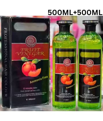 WRIXTY Fruit Vinegar Hair Colour Gel Black 500ml Instant Smooth Hair Ammonia Free Natural Shine