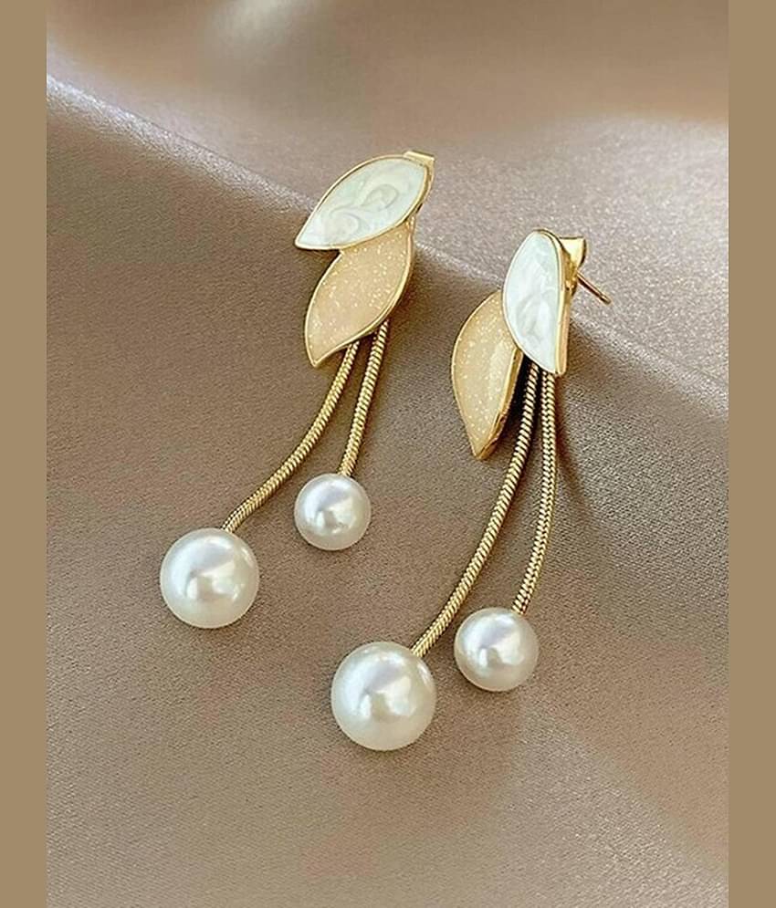 FASHION FRILL Gold Drop Earrings ( Pack of 1 )