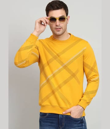 OGEN Cotton Blend Round Neck Men's Sweatshirt - Mustard ( Pack of 1 )