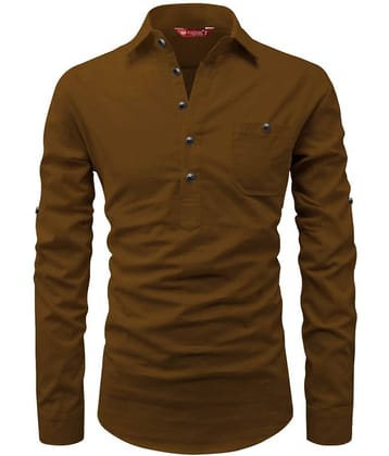 Yugnik Black Cotton Men's Shirt Style Kurta ( Pack of 1 )