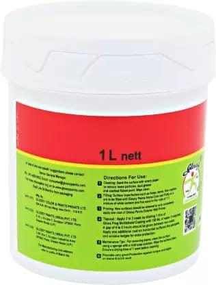1001 Glossy Gloss Preg Multishield Coating | Water Based | Protection From Fungus and Algae Clear Functional Wall Paint (1 Ltr)