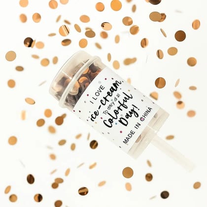 Mini Pocket Confetti Popper Rose Gold for Surpirse Celebrations with Manual Push - 1PC