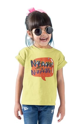 Taarak Mehta Ka Ooltah Chashmah| Kids Yellow Regular Fit Printed T-Shirts (NAHANE JA NAHANE)