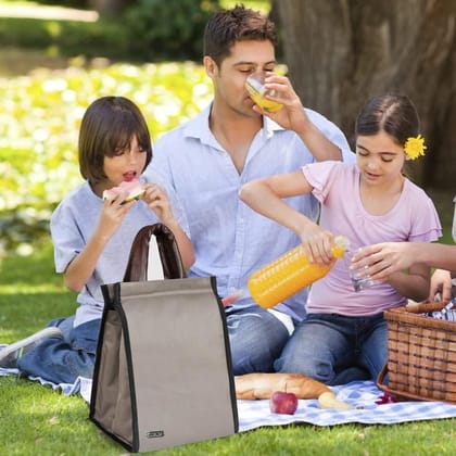 LOREM Linen Bliss: Textured Insulated Tiffin Bag/Lunch Bag