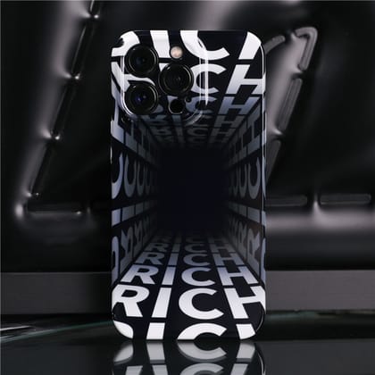 iPhone Series 3D Cool Creative Infinite Black Hole Case With Camera CutOut-iPhone 14 / Black & White