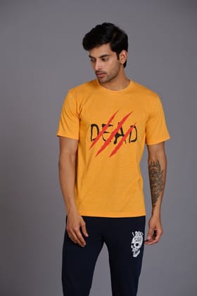 Dead Devil Printed Yellowish T-Shirt for Men