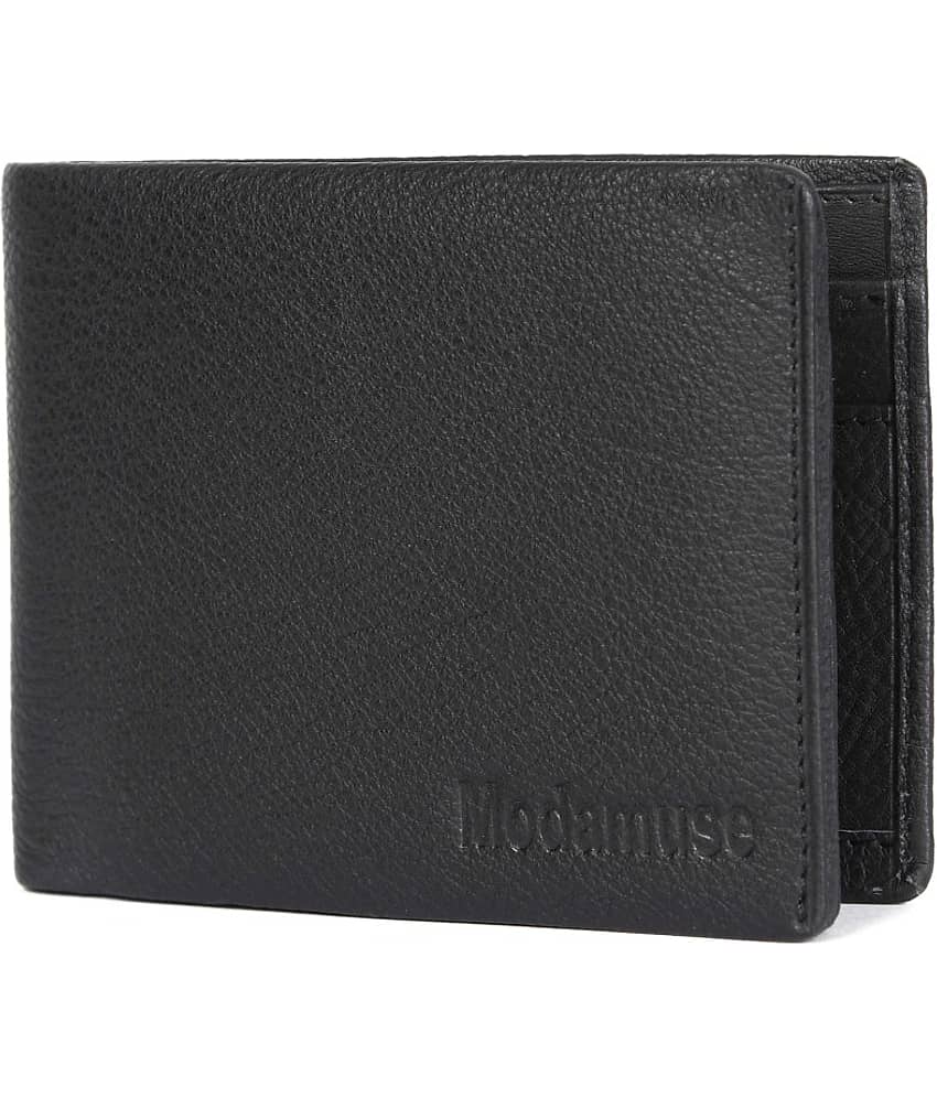 MODAMUSE Black Leather Men's Regular Wallet ( Pack of 1 )