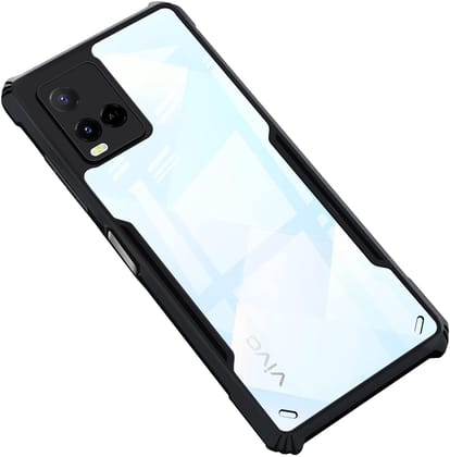 PLUGTECH Slim Shockproof Case | Matte Black Soft | Drop Protection | Precise Cutouts | Premium Mobile Cover for Vivo Y21, Vivo Y21 2021, Vivo Y33S