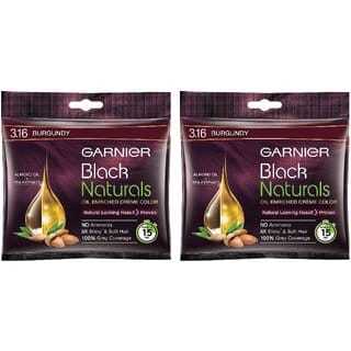 Garnier Black Naturals Burgundy 3.16 Crme Riche Hair Color - 20ml+20g (Pack Of 2)