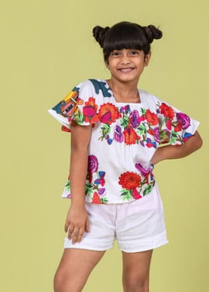 Girls Cotton Top & Shorts Coord Set | Rosa-0-6M