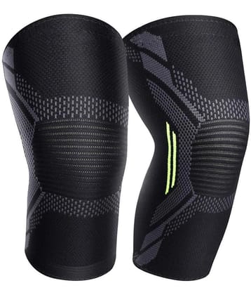 Knee Support Cap for Pain Relief, Sports, Gym, Exercise, Running for Men & Women (1 Pair) - M