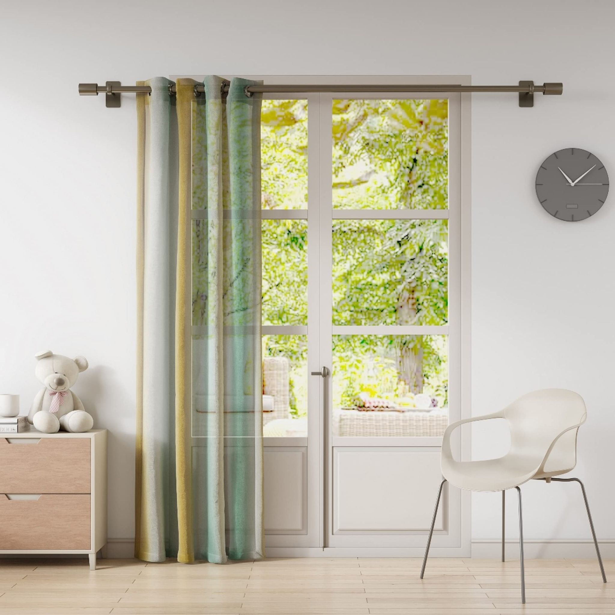 DDECOR - 100% PolyesterOmbre PatternDoor 7 Ft|135 CM X 225 CM| - Turquoise