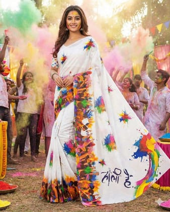 Linen Holi Special Saree