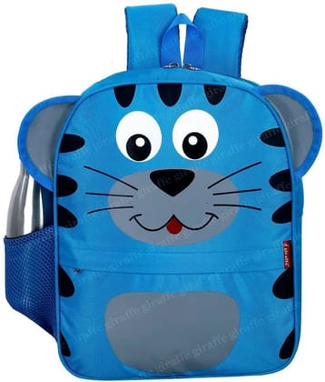 Giraffe Blue Polyester Backpack For Kids
