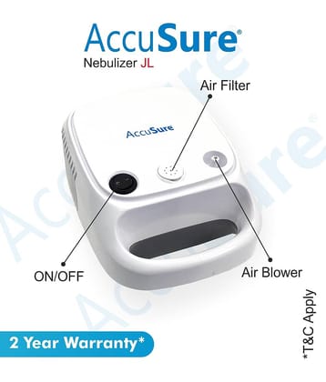 AccuSure JL Nebulizer Piston Compressor Nebulizer Machine Kit with Mouth Piece, Child and Adult Mask