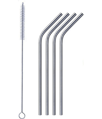 VillWin Stainless Steel Silver Straws