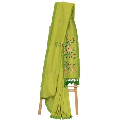 Tisser Khadi Handpaint saree with blouse piece