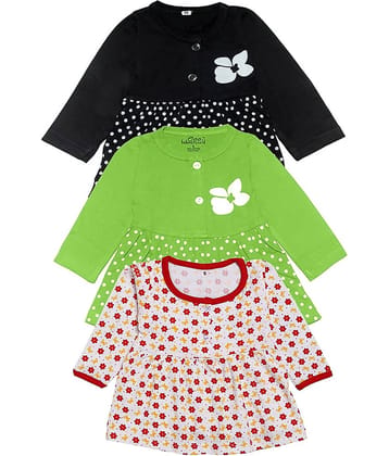 Babeezworld Pack of 3 Baby Girls 100% Cotton Frocks ( Multi )