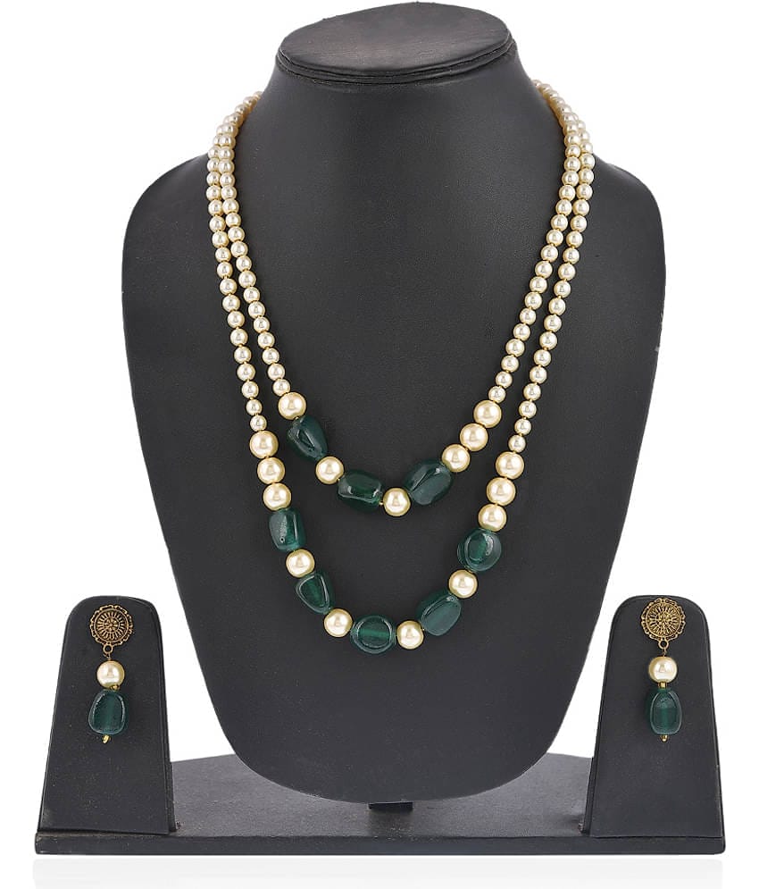 gilher Pearls Green Contemporary Contemporary/Fashion 14 kt Gold Plated Necklace