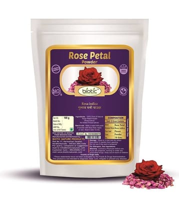 Biotic Rose Petal Powder (Rosa Indica) Gulab Patti Powder 100 gm