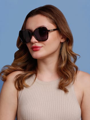 SUNNIES Large Full Frame Metal.Plastic Oversized Animal.Print Polarized Women Sunglasses-SNS-11714-C041