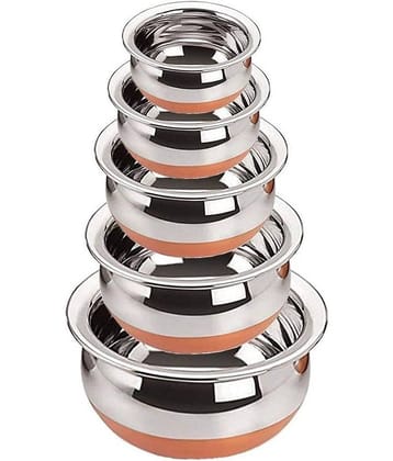 PAESANO 5 Pcs Copper Handi set /Dessert Bowl 400,700,1000,1500,2000 ml