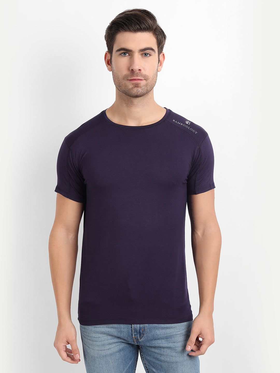 Bamboo Fabric Black T-Shirt for Men – Soft, Eco-Friendly, Breathable, Slim Fit
