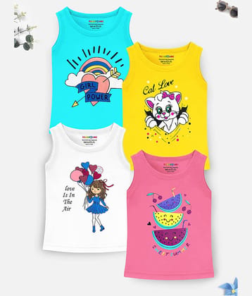 Trampoline Pack of 4 Girls Cotton Blend T-Shirt ( Multicolor )