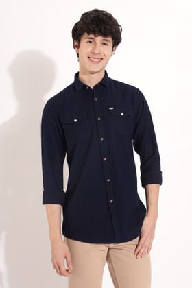 Men's Navy Denim Shirt | Rick Rogue-M/38