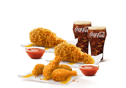 1 McSpicy Fried Chk + 1 Crispy Fried Chk + 4 Wings + 2 Coke + 2 Dips