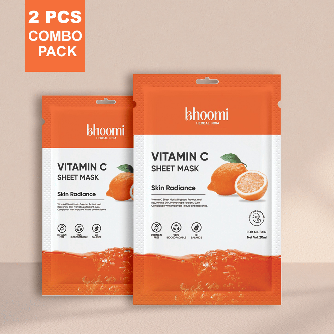 Bhoomi Herbal India Vitamin C Sheet Mask (20 ml)-Pack of 2