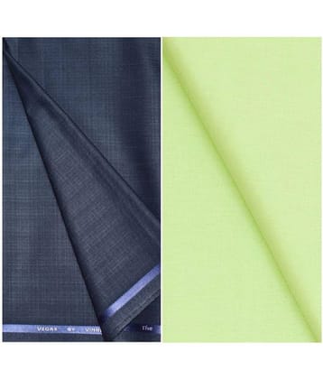 KUNDAN SULZ GWALIOR Multi Linen Unstitched Shirts & Trousers 1 Pant and Shirt Piece For Men