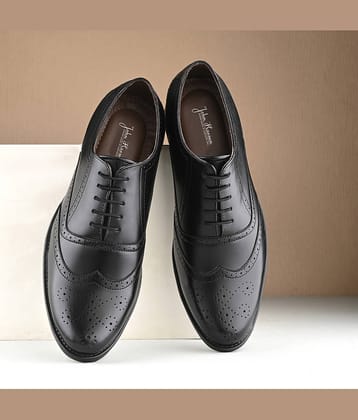 John Karsun Black Men's Derby Formal Shoes