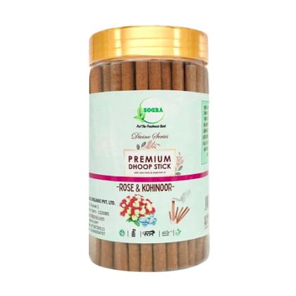 Sogra Exclusive Premium Rose And Kohinoor Fragrances Dhoop Stick 160 Gms (Pack Of 1)