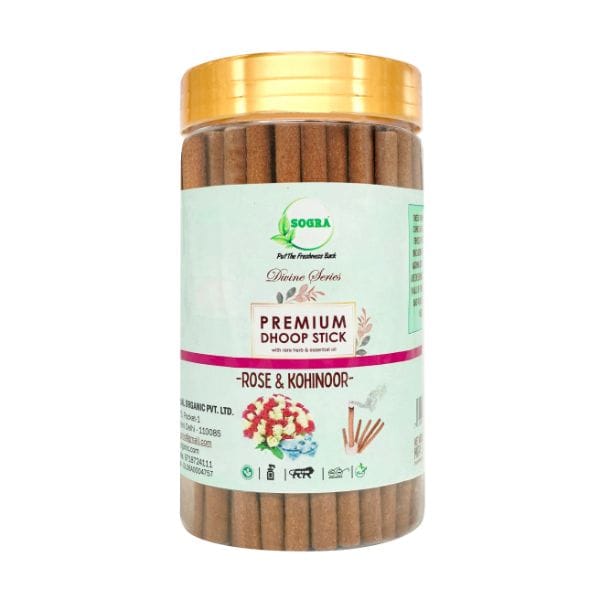 Sogra Exclusive Premium Rose And Kohinoor Fragrances Dhoop Stick 160 Gms (Pack Of 1)
