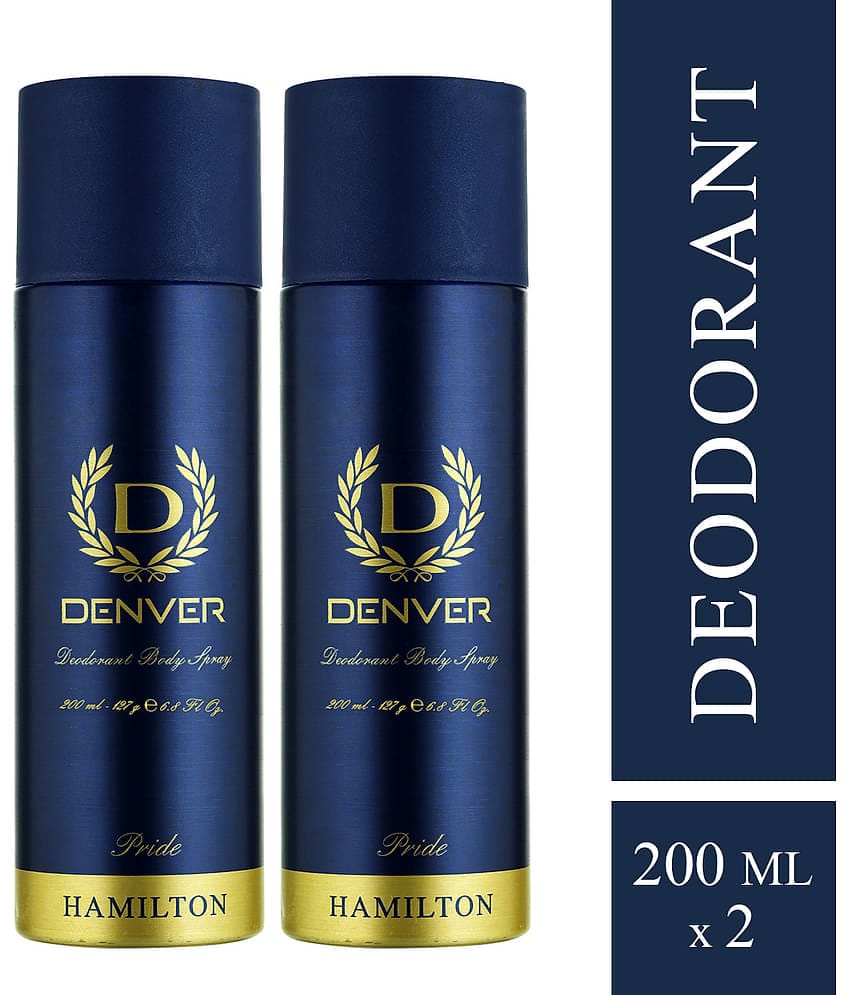 DENVER Pride Deo Long Lasting (200ml x 2) Deodorant Spray - For Men 400 ml, (Pack of 2)