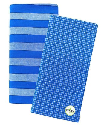 Feather Green Multi Lungi Pack of 2 - Free size