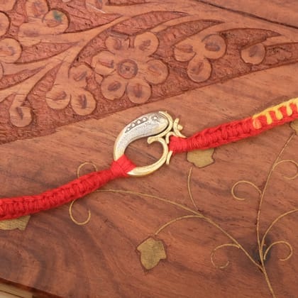Fancy Om Silver Rakhi CHR062