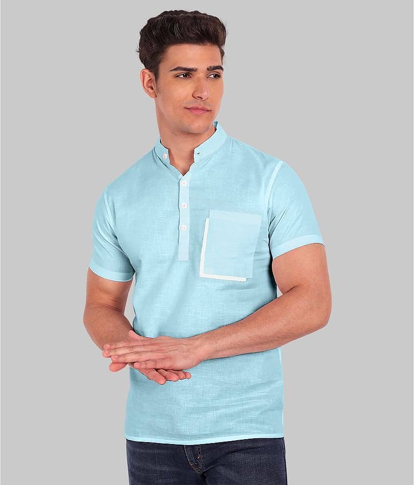 Vida Loca - Sky Blue 100% Cotton Slim Fit Men's Casual Shirt ( Pack of 1 )