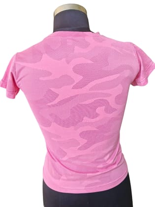 Stylish Pink Camouflage Sport T-Shirt - Breathable Workout Shirt