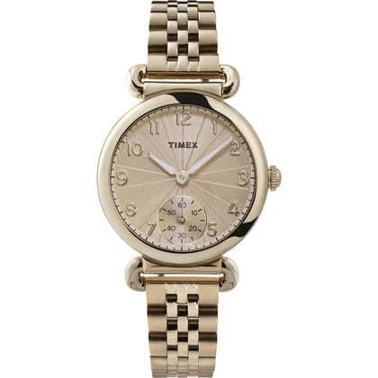 Timex Champagne Dial Analog Women Watch - TW2T88600-Gold