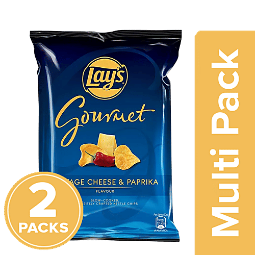 Lays Gourmet Potato Chips - Vintage Cheese & Paprika, 2 x 55 g Multipack