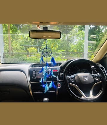 Lucky Traders Feather Blue Dream Catcher - Pack of 1 ( X cms )