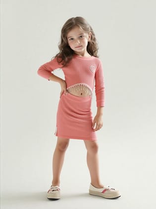 Girls Rhinestone Partywear Co-Ord Set [GCS-9910](1-6Years)-1-2Y (Size - 18) / Corduroy