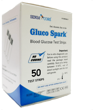 Gluco Spark Blood Glucose Test Strips - 50 Strips (Pack of 1)